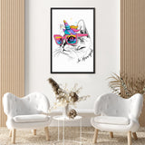 Tableau chat pop art la licorne