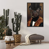 Tableau chien costume aristocrate