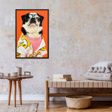 Tableau chien costume coloré