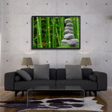 Tableau galet bambou
