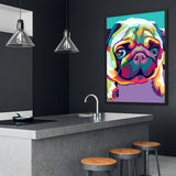 Tableau moderne chien carlin
