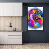 Tableau moderne chien multicolore