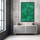 Tableau tropical vert bleu