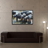 Tableau Africain Eléphant (Baignade)