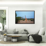 Tableau Africain Girafe Dans la Savane
