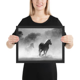 Tableau Chevaux Noir et Blanc Design