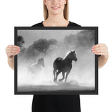 Tableau Chevaux Noir et Blanc Moderne
