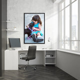 Tableau Chien avec la Fillette