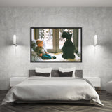 Tableau Chien avec une petite fille