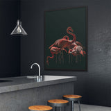 Tableau Flamant Rose Sombre
