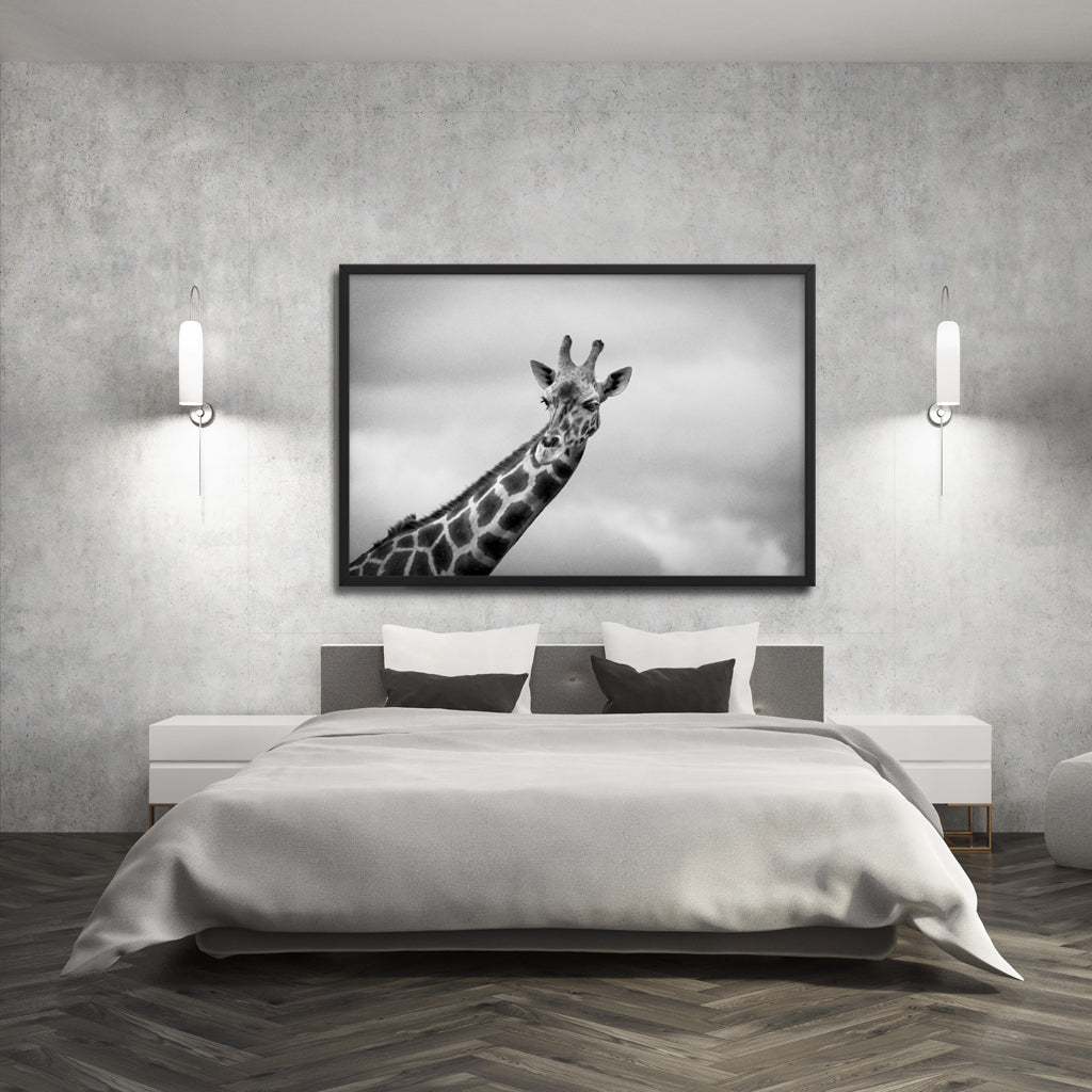 Tableau girafe : noir et blanc ou couleur