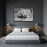 Tableau Lion Noir et Blanc Roi