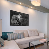 Tableau Lion Noir et Blanc