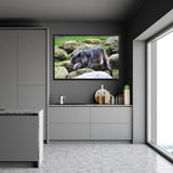 Tableau Loup Noir Sautant