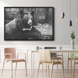 Tableau Ours Noir et Blanc Géant