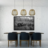 Tableau Taureau Noir et Blanc