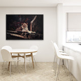 Tableau de Lion Noir et Blanc Jungle