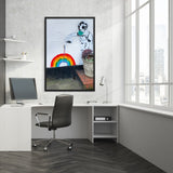 tableau banksy arc en ciel