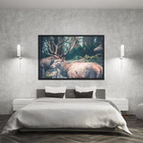 Tableau Cerf Montagne Mêlée de Bois
