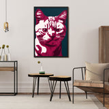 Tableau chat coloré le regard