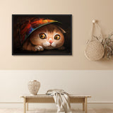 Tableau chat enfant cache-cache