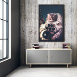 Tableau chat rigolo astronaute