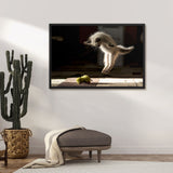 Tableau chat rigolo le saut