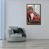Tableau chat en costume ecossais