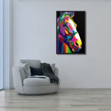 Tableau Cheval Coloré abstrait