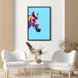 Tableau Cheval Pop Art Bleu
