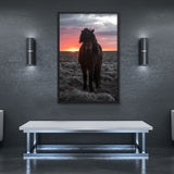 Tableau Chevaux Couché de Soleil
