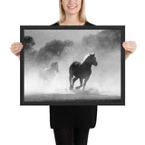Tableau Chevaux Noir et Blanc Déco