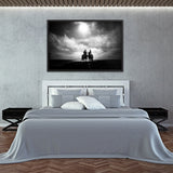 Tableau Chevaux Noir et Blanc