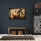 Tableau Chevaux Peint à la Main