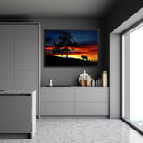 Tableau Deco Loup Soleil Couchant