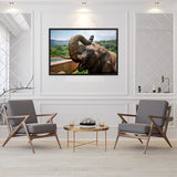 Tableau Eléphant Trompe en l'air