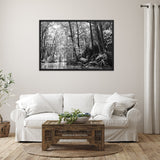 tableau jungle noir et blanc mangrove