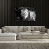 Tableau Lion Noir et Blanc Puissant