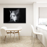 Tableau Loup Noir et Blanc