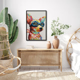 tableau moderne chien aviateur