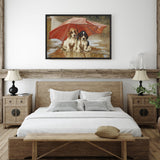 tableau peinture chien sous la pluie