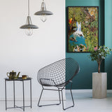 tableau peinture jungle cascade