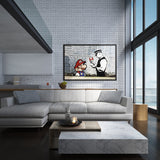 Tableau banksy mario champignon