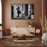 Tableau street art banksy noir et blanc