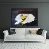 Tableau banksy poussin