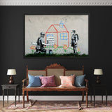 Tableau street art banksy la cabane