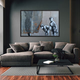 Tableau street art banksy les voyeurs
