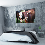 Tableau avec des Vaches Marrons