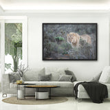 Tableau d'un Lion Chassant sa Proie