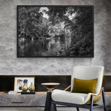 toile deco jungle noir et blanc